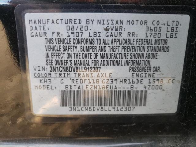 3N1CN8DV8LL912307 | 2020 Nissan versa s