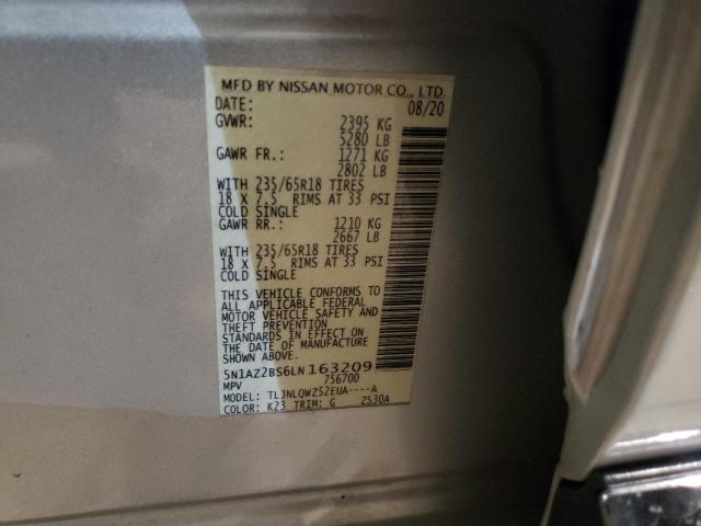 2020 NISSAN MURANO  SV 5N1AZ2BS6LN163209