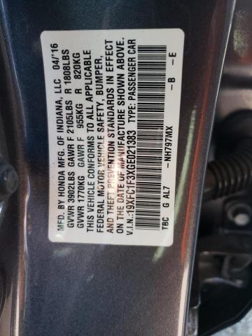 19XFC1F3XGE021383 | 2016 HONDA CIVIC EX