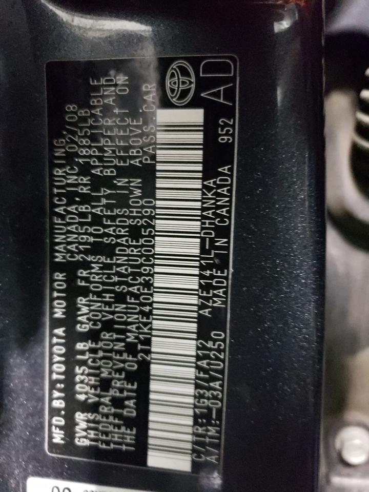 2T1KE40E39C005290 2009 Toyota Corolla Matrix S