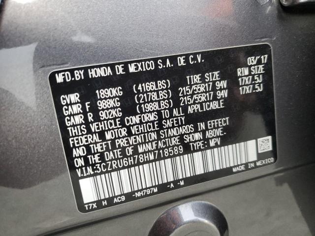 3CZRU6H78HM718589 | 2017 HONDA HR-V EXL