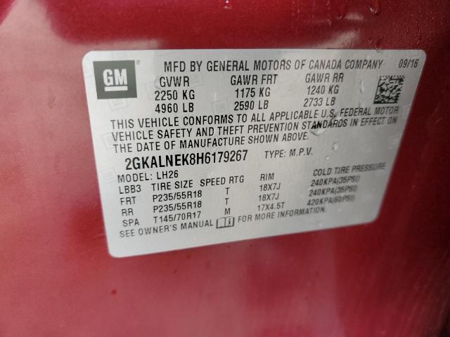 2GKALNEK8H6179267 | 2017 GMC TERRAIN SL