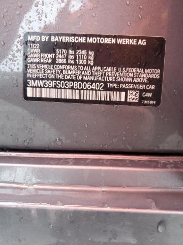 3MW39FS03P8D06402 | 2023 BMW 330XE