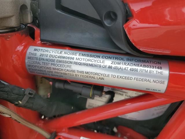 2010 DUCATI MONSTER 69 ZDM1RADN8AB033148