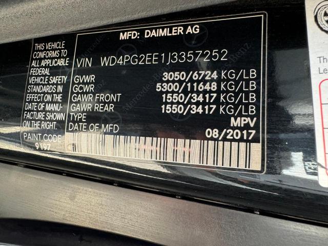 WD4PG2EE1J3357252 | 2018 MERCEDES-BENZ METRIS