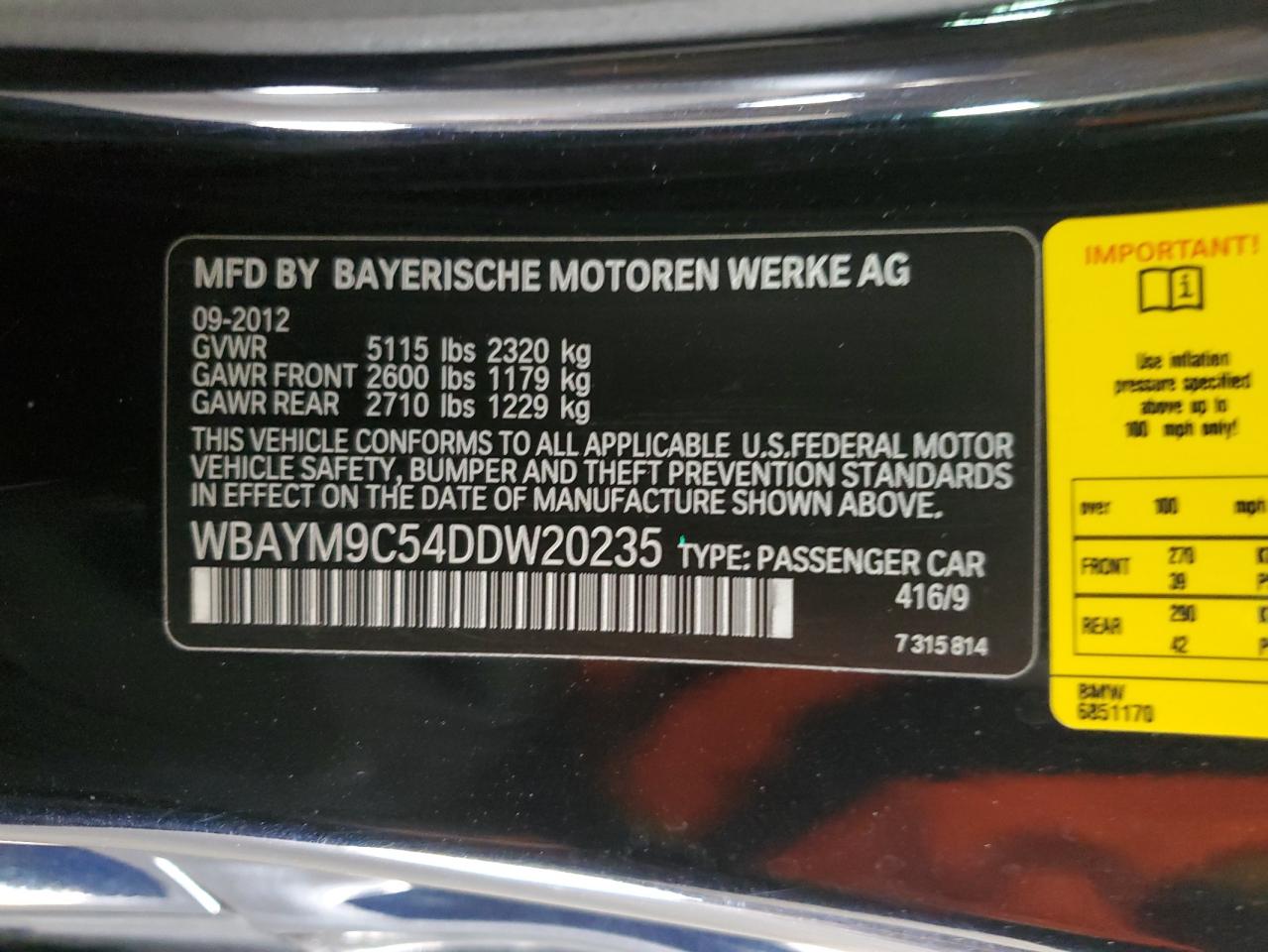 wbaym9c54ddw20235 WBAYM9C54DDW20235 2013 BMW 650 I