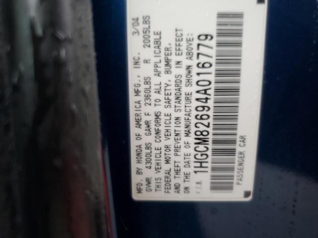 1HGCM82694A016779 | 2004 Honda accord ex