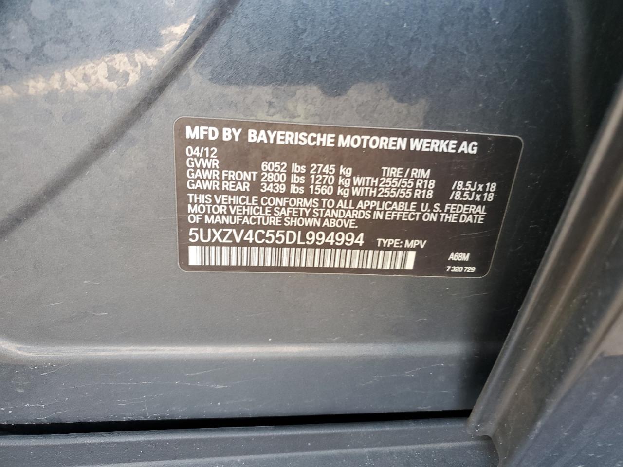 5UXZV4C55DL994994 2013 BMW X5 xDrive35I