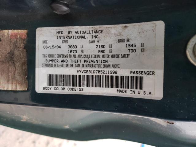 1994 Mazda Mx-6 Ls VIN: 1YVGE31D7R5211998 Lot: 82580073