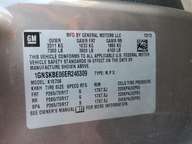 1GNSKBE06ER246309 | 2014 CHEVROLET TAHOE HYBR