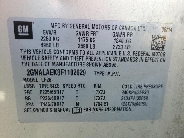 2GNALAEK8F1102629 | 2015 CHEVROLET EQUINOX LS