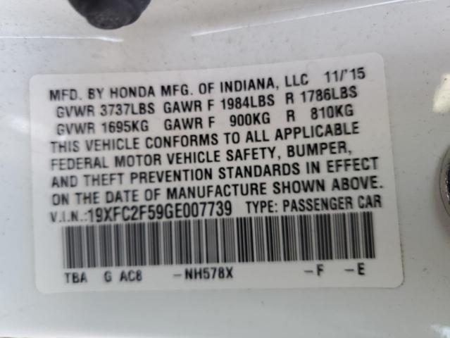 19XFC2F59GE007739 | 2016 Honda civic lx