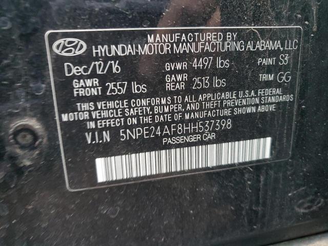 5NPE24AF8HH537398 | 2017 HYUNDAI SONATA SE