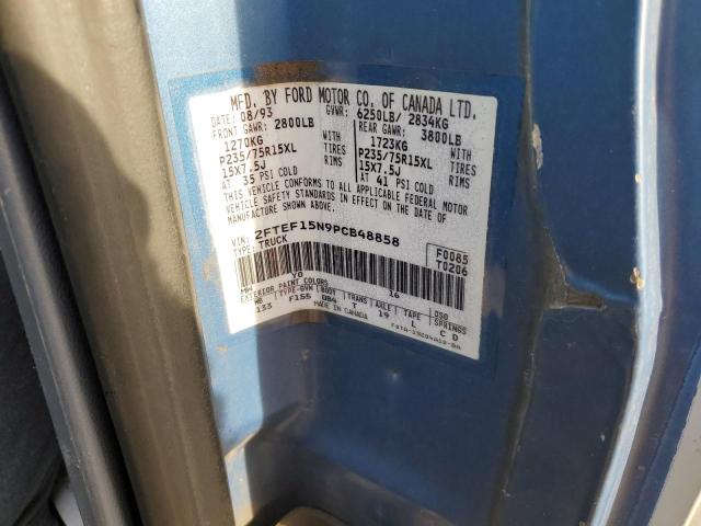 1993 Ford F150 VIN: 2FTEF15N9PCB48858 Lot: 78896653