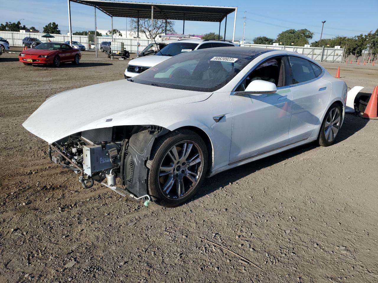 Wrecked tesla model on sale s for sale