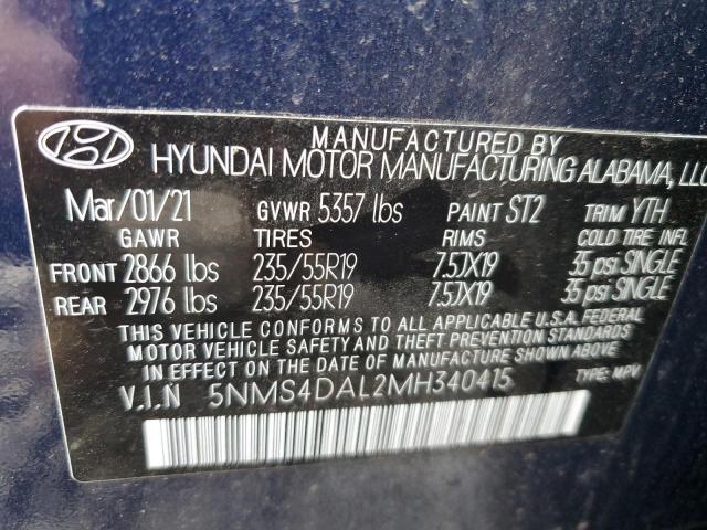 5NMS4DAL2MH340415 | 2021 HYUNDAI SANTA FE L