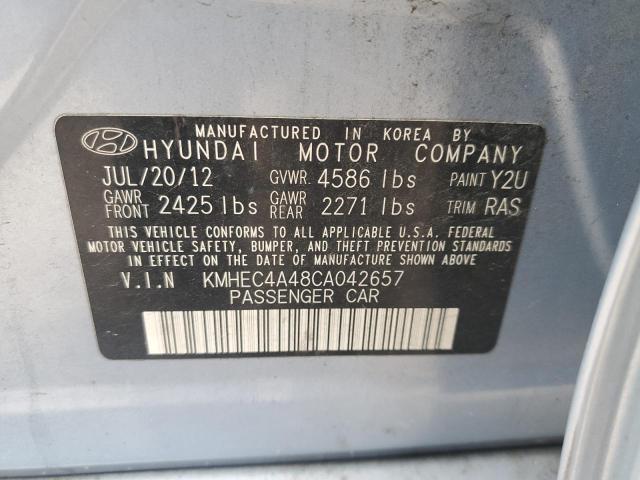 2012 Hyundai Sonata Hybrid VIN: KMHEC4A48CA042657 Lot: 80674853