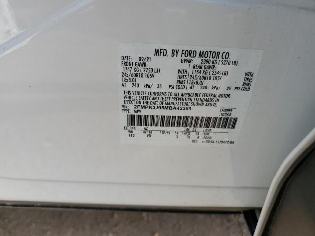 2FMPK3J95MBA43353 | 2021 FORD EDGE SEL