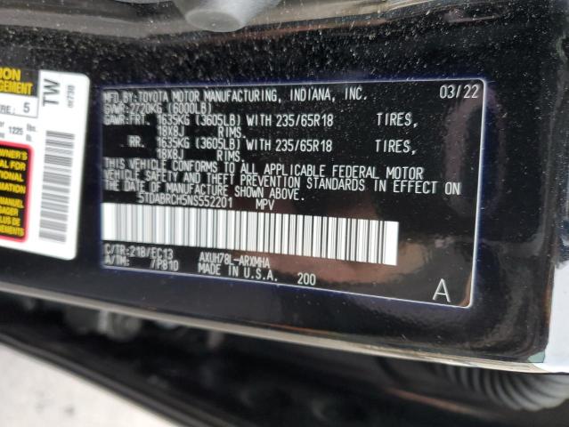 5TDABRCH5NS552201 | 2022 TOYOTA HIGHLANDER