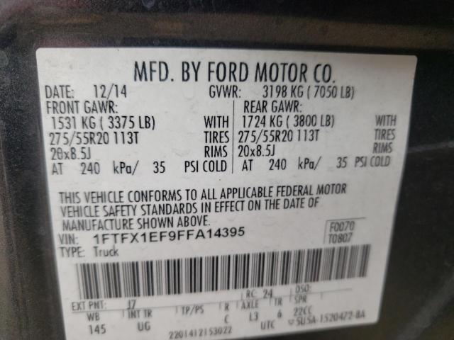 1FTFX1EF9FFA14395 | 2015 FORD F150 SUPER