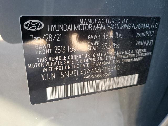 5NPEL4JA4MH116340 | 2021 HYUNDAI SONATA SEL