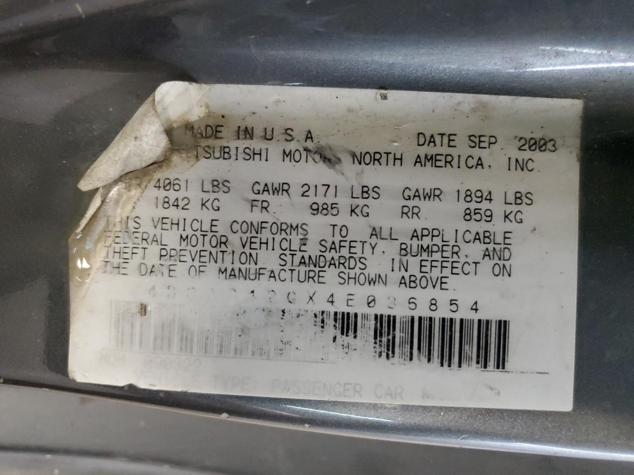 4b3ag42gx4e036854 4B3AG42GX4E036854 2004 Dodge Stratus Sxt