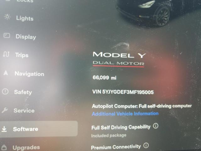 5YJYGDEF3MF195005 | 2021 TESLA MODEL Y