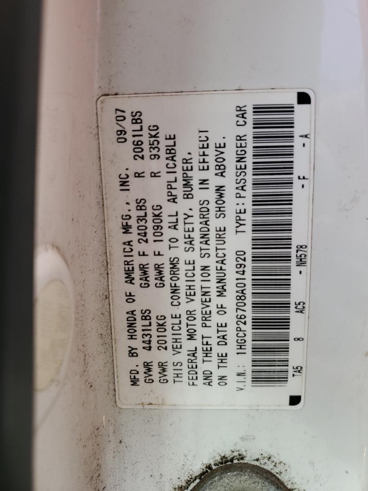 1HGCP26708A014920 2008 Honda Accord Ex