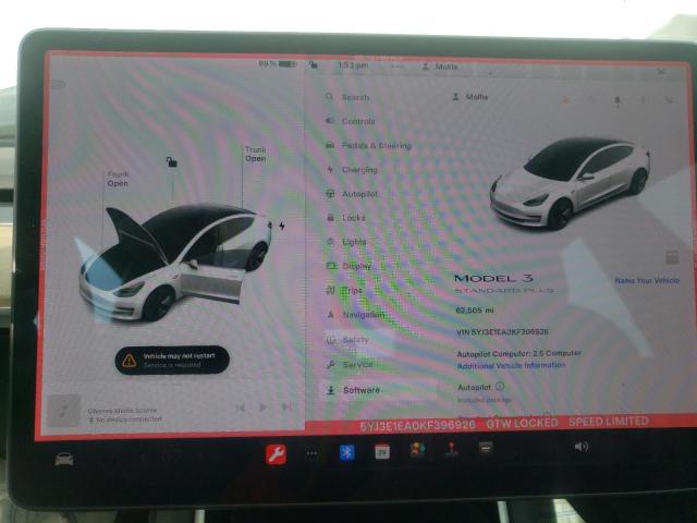 5YJ3E1EA0KF396926 | 2019 Tesla model 3