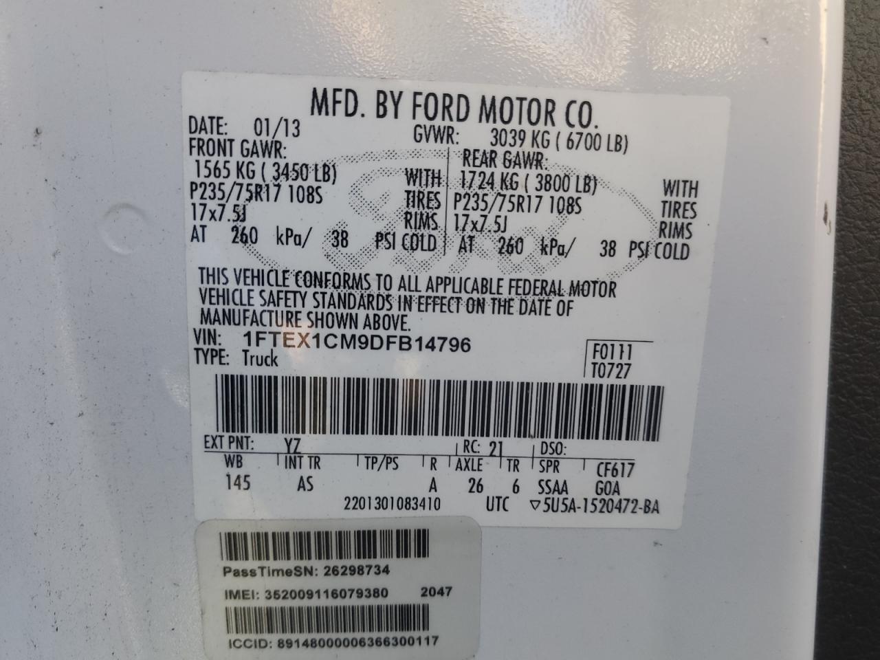 1FTEX1CM9DFB14796 2013 Ford F150 Super Cab