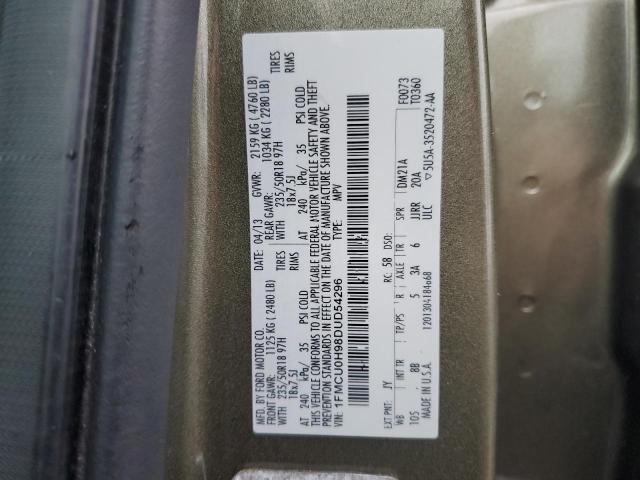 1FMCU0H98DUD54296 | 2013 Ford escape sel