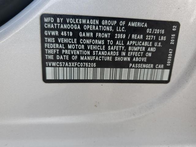 2015 VOLKSWAGEN PASSAT SEL - 1VWCS7A3XFC075205