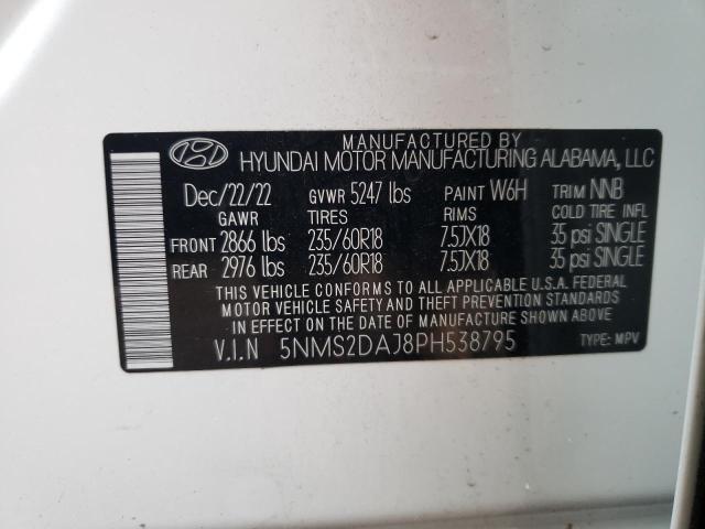 5NMS2DAJ8PH538795 | 2023 HYUNDAI SANTA FE S