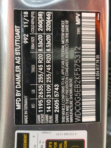 2019 MERCEDES-BENZ GLC 350E - WDC0G5EB2KF575312