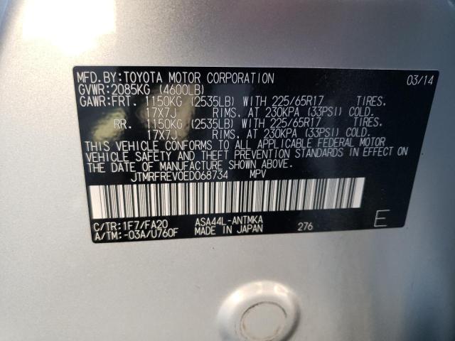 JTMRFREV0ED068734 | 2014 TOYOTA RAV4 XLE