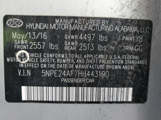 5NPE24AF7HH443190 | 2017 HYUNDAI SONATA SE