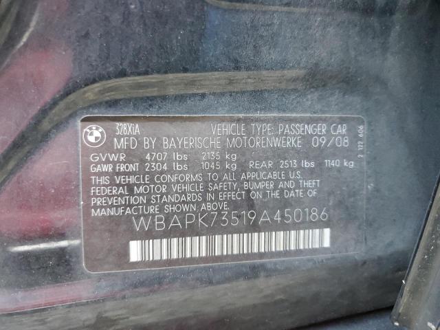 2009 BMW 328 Xi VIN: WBAPK73519A450186 Lot: 79122943