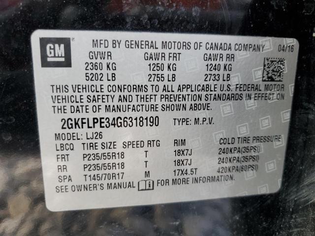 2GKFLPE34G6318190 | 2016 GMC TERRAIN SL