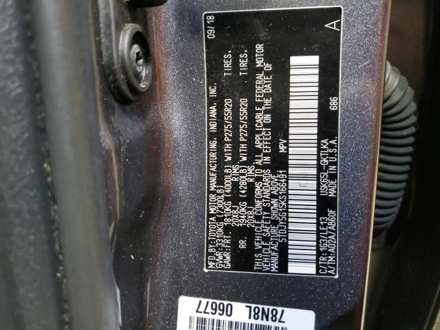 2019 TOYOTA SEQUOIA LI - 5TDJY5G15KS166491