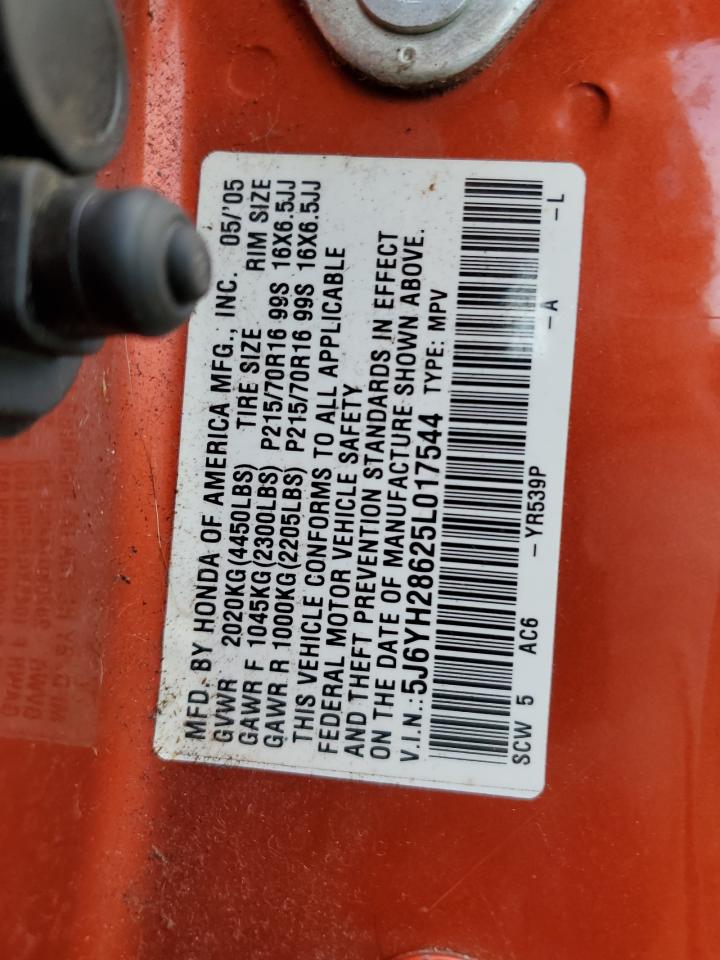 5J6YH28625L017544 2005 Honda Element Ex