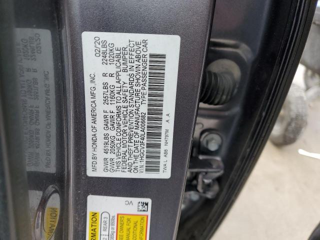 1HGCV3F40LA006682 | 2020 HONDA ACCORD HYB