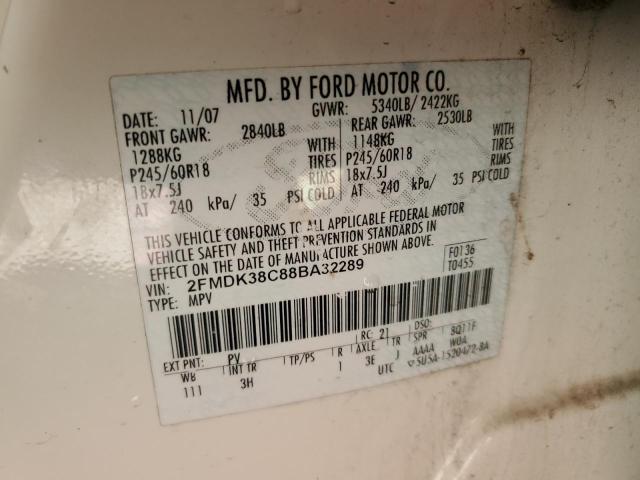 2FMDK38C88BA32289 | 2008 Ford edge sel