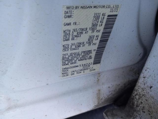 1N6AA1ED0MN534222 Nissan TITAN SV