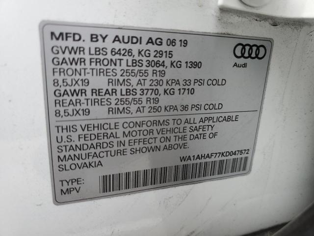 WA1AHAF77KD047572 2019 AUDI Q7, photo no. 13