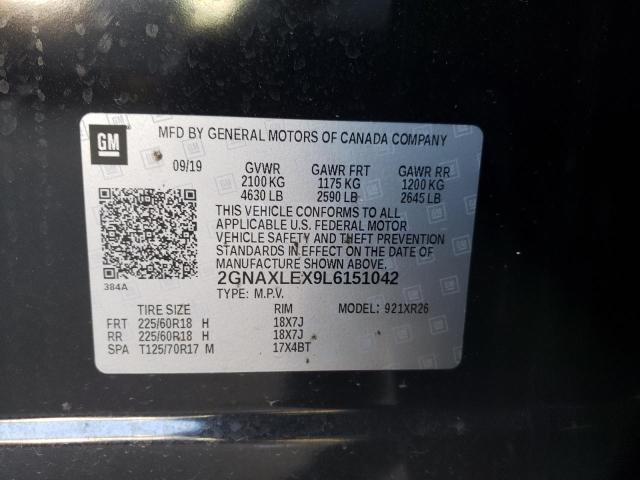 2GNAXLEX9L6151042 | 2020 CHEVROLET EQUINOX LT