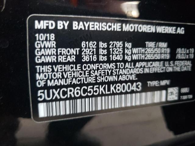 2019 BMW X5 xDrive40I VIN: 5UXCR6C55KLK80043 Lot: 79518393