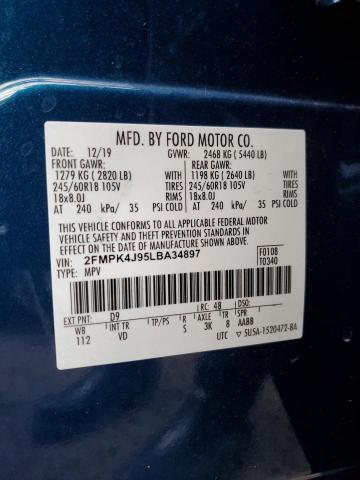 2FMPK4J95LBA34897 | 2020 FORD EDGE SEL