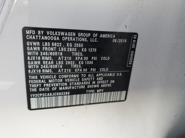 1V2CP2CA5JC592289 | 2018 VOLKSWAGEN ATLAS SE