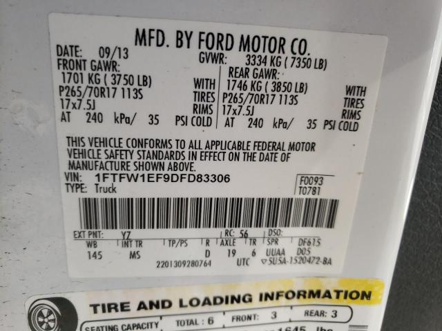 1FTFW1EF9DFD83306 | 2013 Ford f150 supercrew