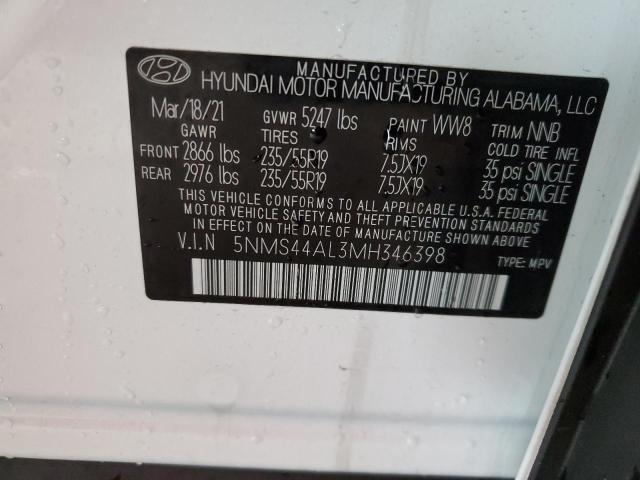 5NMS44AL3MH346398 | 2021 Hyundai santa fe limited